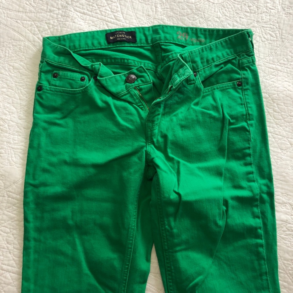 JCrew Bright Green Size 29 Matchstick Jeans Pants - Picture 5 of 9